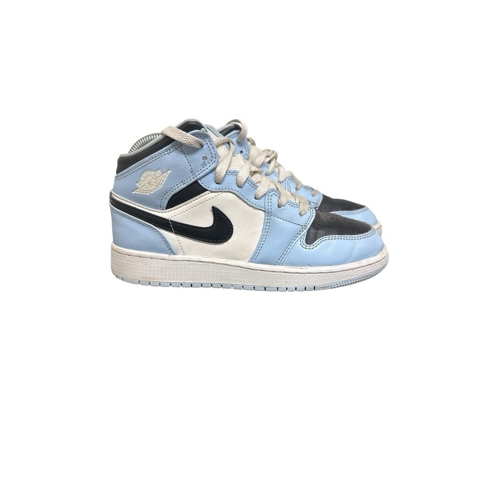 Jordan Air Jordan 1 Mid GS Youth 5Y University Blue Black 555112-401 Leather